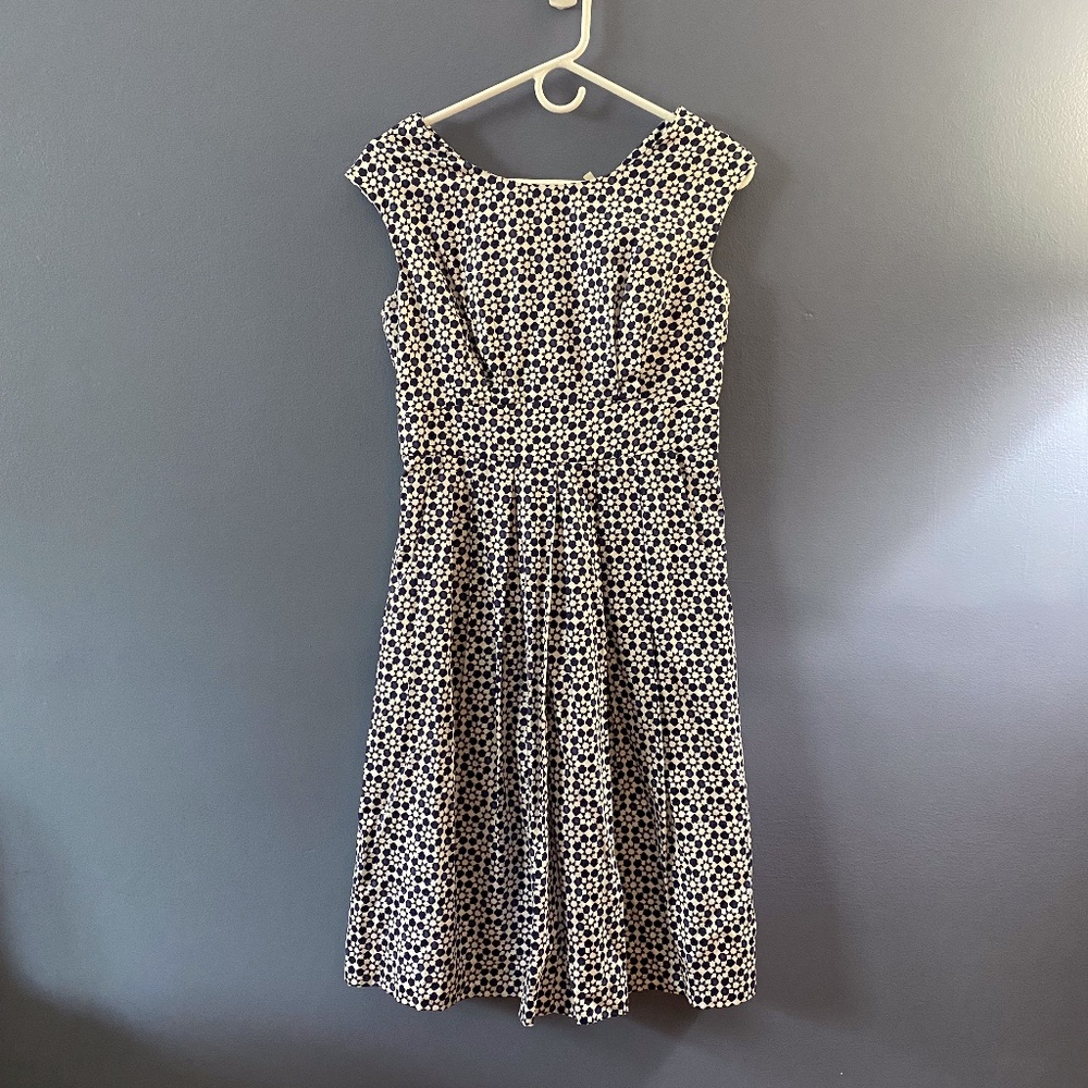 Joules blue and white summer day dress size 6